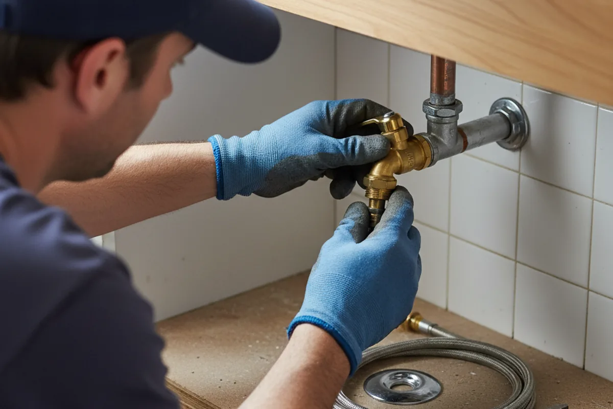 Shutoff valve and fitting work during Faucet and Fixture Repair in Bowers